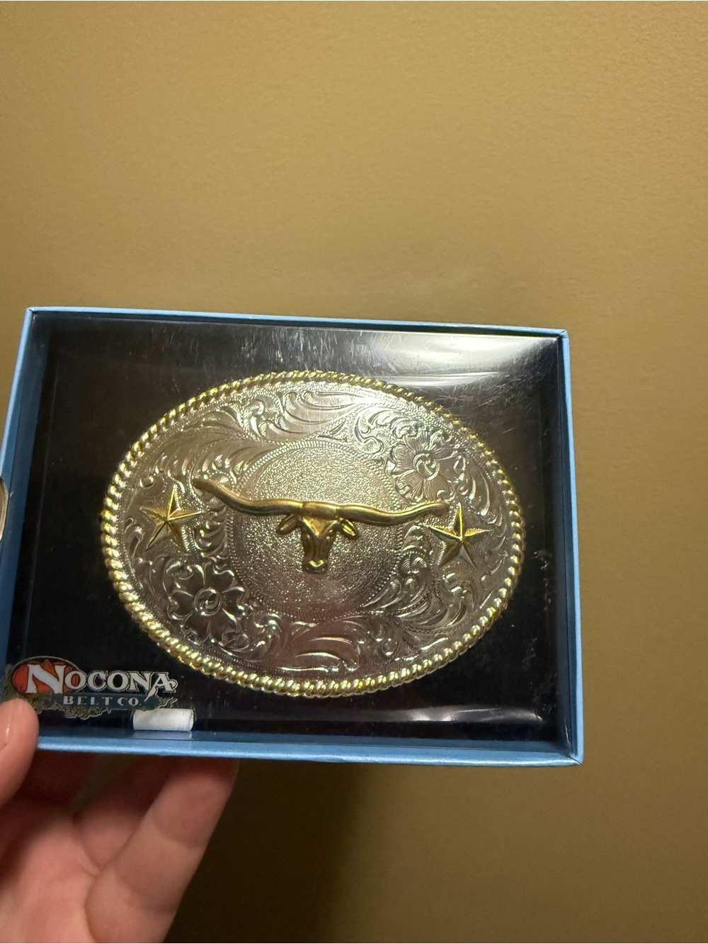 Nocona Gold-Tone Longhorn Decorative Belt Buckle BNIB